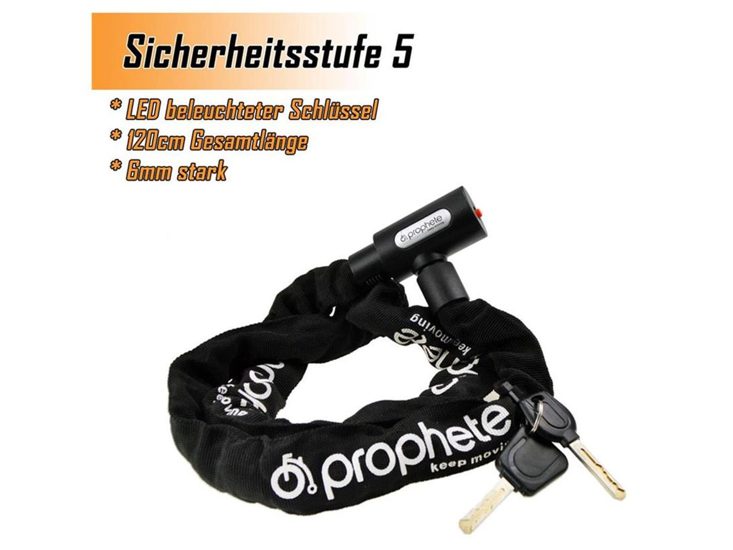 Prophete Kettenschloss schwarz L