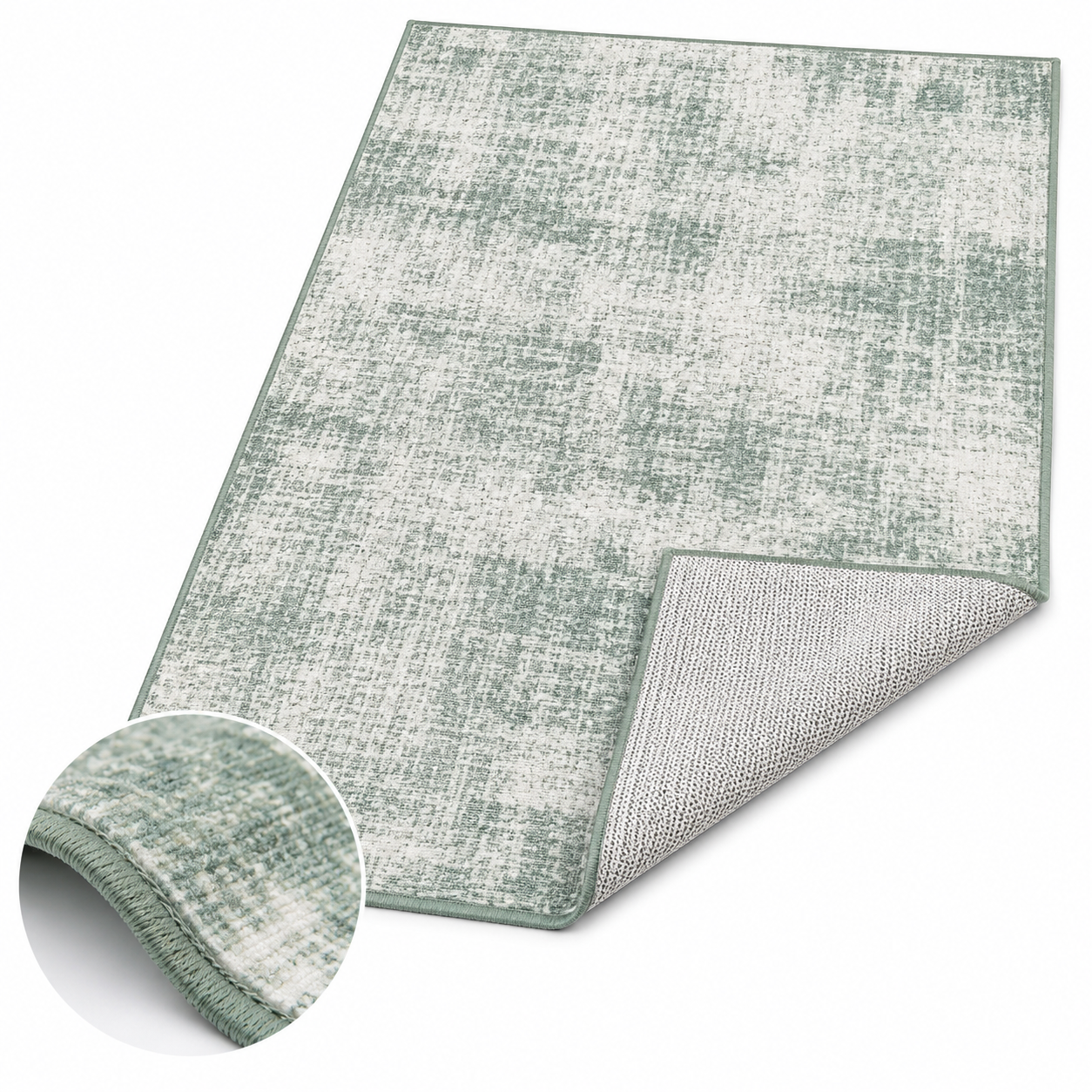 CLEVAFUL Waschbarer & Faltbarer Teppich Rutschfest, Kurzflor, Pflegeleicht, Vintage Design für Wohnzimmer, Flur, Küche & Schlafzimmer