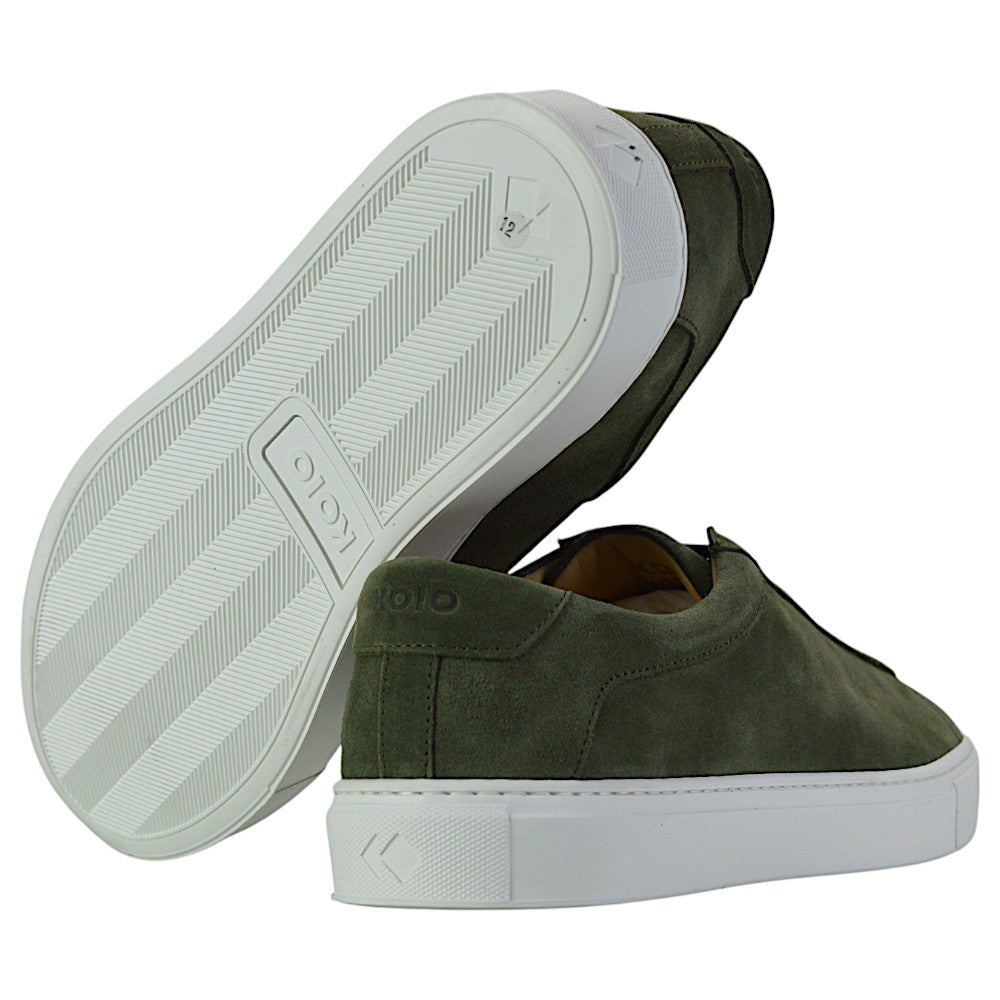 KOIO Capri X Herren Sneaker Birch, Matt Grün Samt Leder