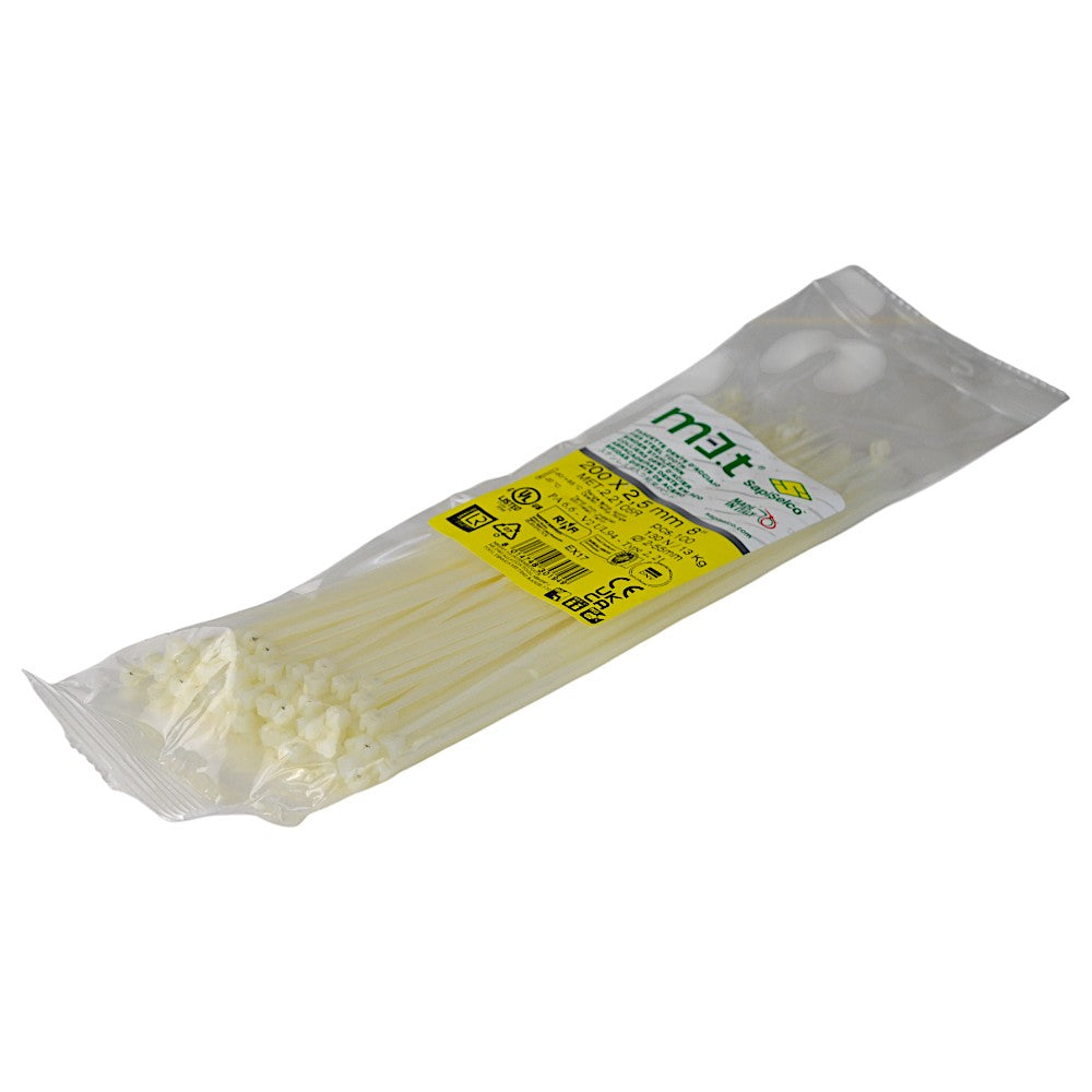 sapiSelco kabelbinder Stahlzahn 200x2,5 mm MET.2.2105R VPE 100stk, natur