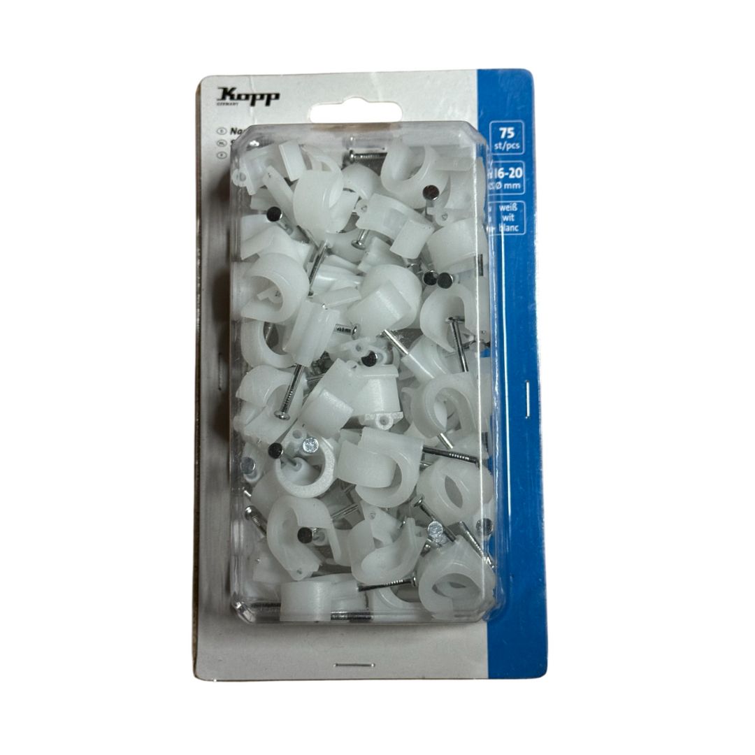 Kopp Iso-Nagelschellen, 16-20mm, mit gehärteten 40mm-Stahlstiften, 75 Stück