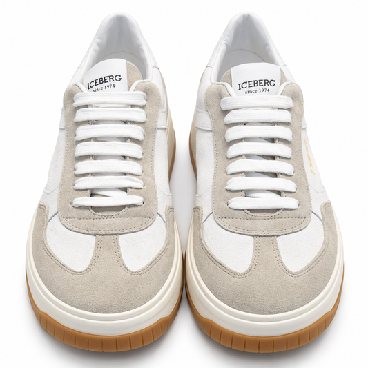 ICEBERG Sneaker Herren Damen Weiß Beige Grau Low Top Schuhe Gr. 43