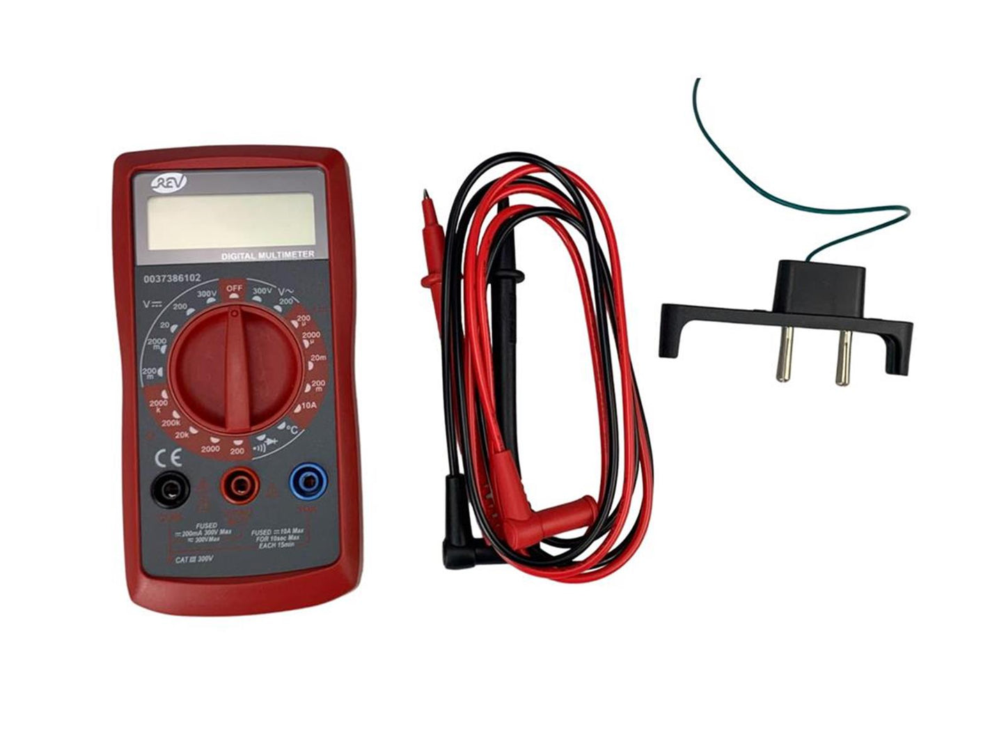 REV Ritter 0037386102 Digital Vielfachmessgerät mit Temperaturmessung, schwarz rot
