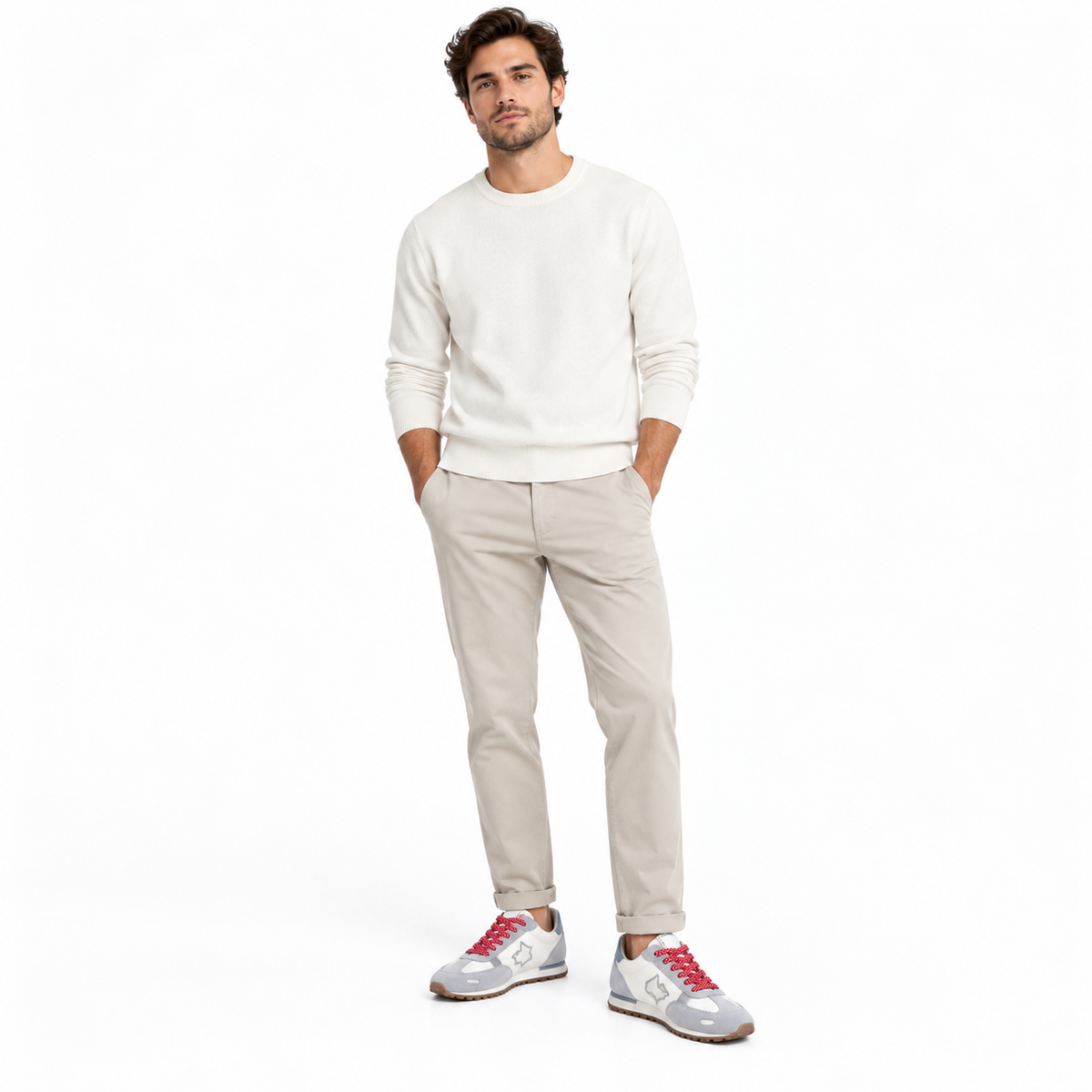 ICEBERG Sneaker Damen Herren Weiß Grau Rot Designer Schuhe