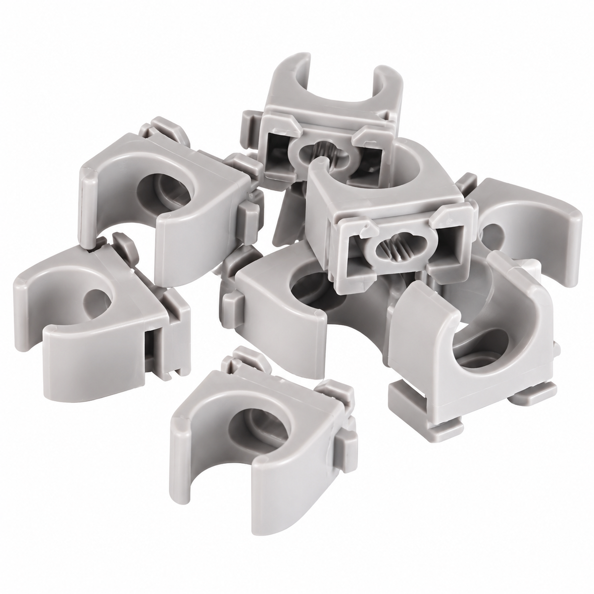Heidemann 50x Klemmschellen EN 16 mm Rohrschellen Kabelrohr Clips Grau