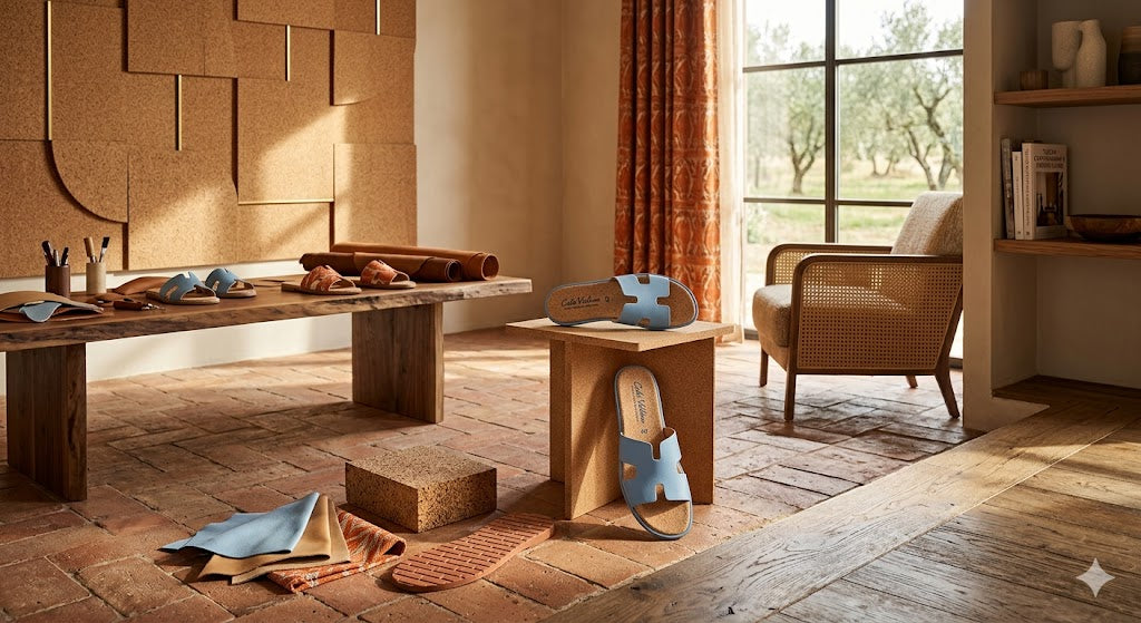 Cala Violina Damen Pantolette Echtleder Hellblau