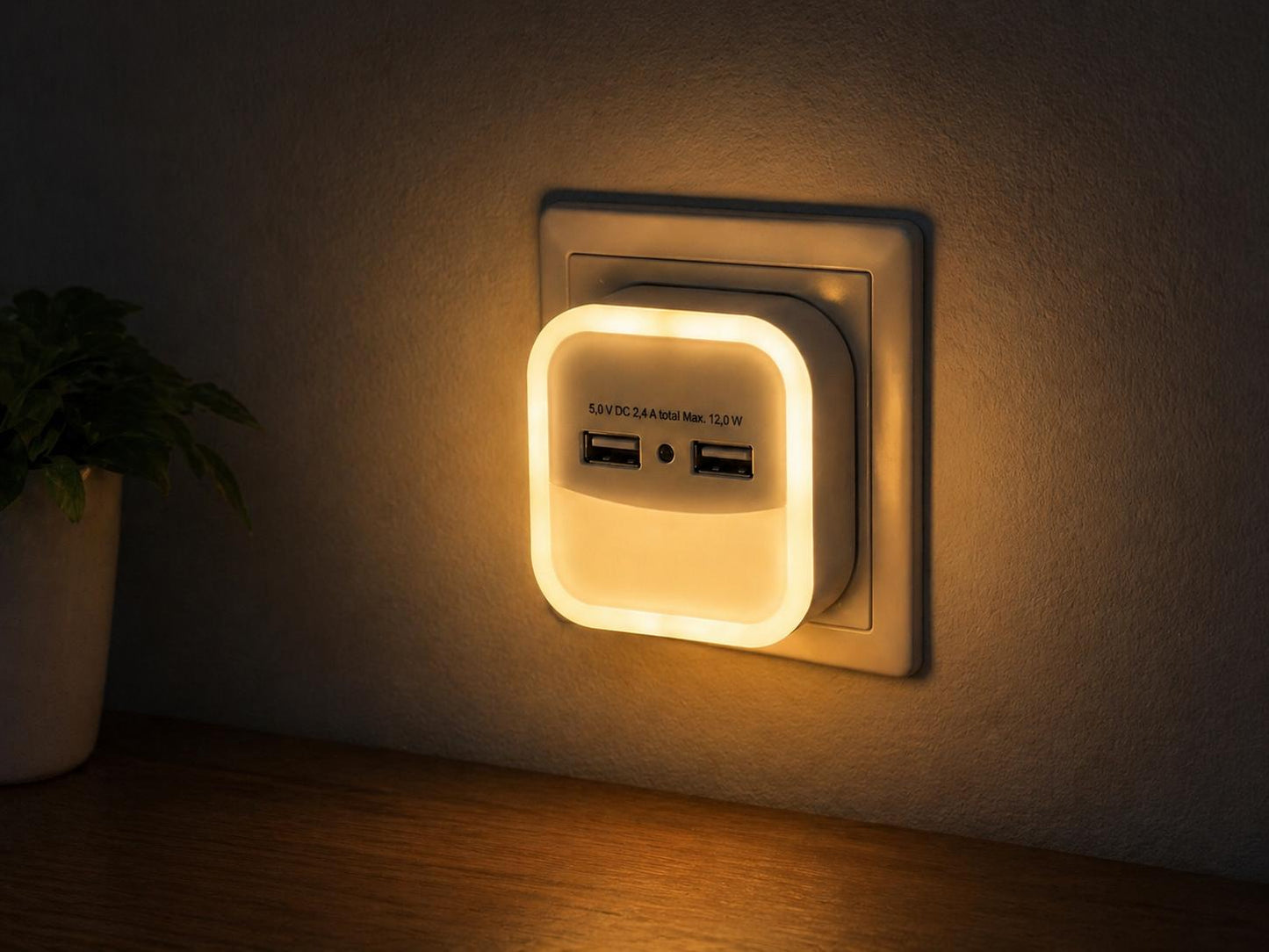 REV LED-Nachtlicht mit USB-LADEGERÄT