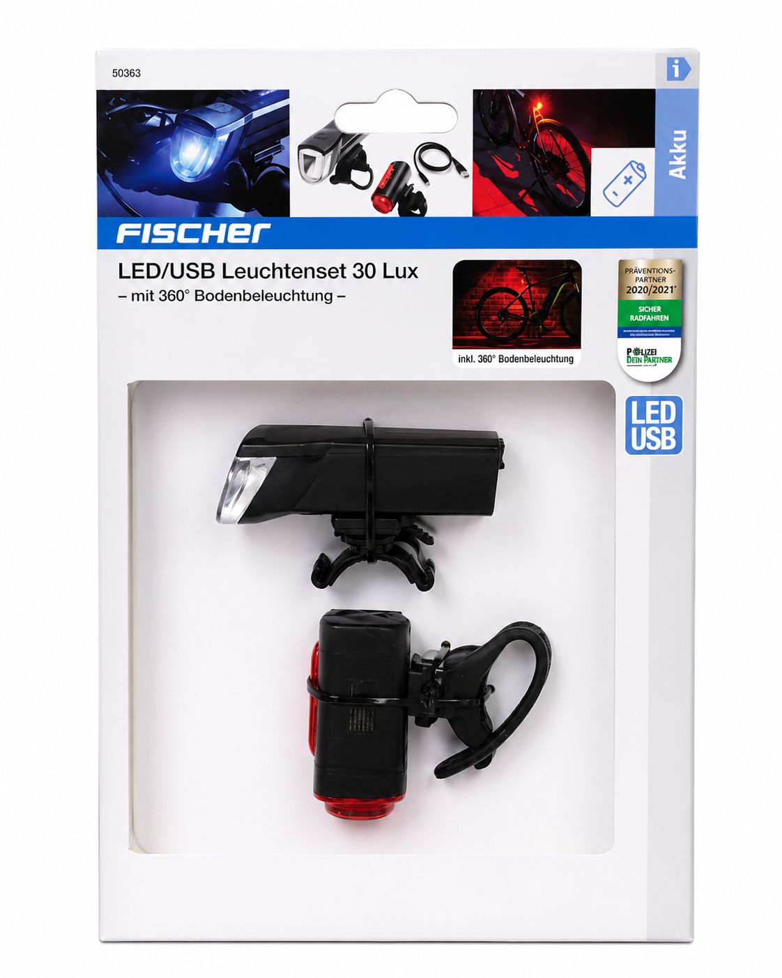 Fischer LED/USB Leuchtenset 30 Lux