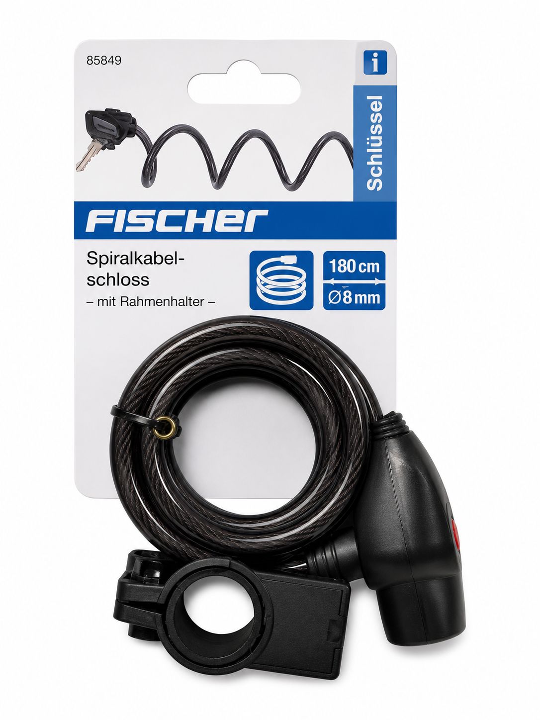 Fischer Spiralschloss 180 cm mit zwei Schlüsseln