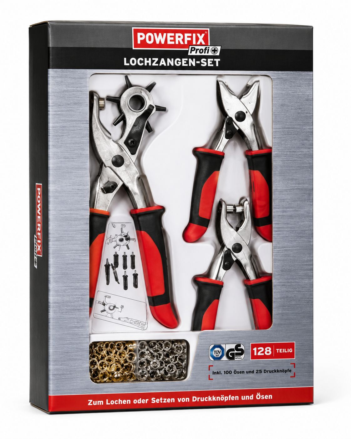Powerfix Lochzangen Set Ösenzange Gürtelloch Zange Nietenzange Gürtel Locher