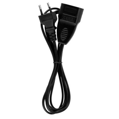 REV Euro Verlängerungskabel 2m Schwarz Eurostecker 2x0,75 mm² 00128014