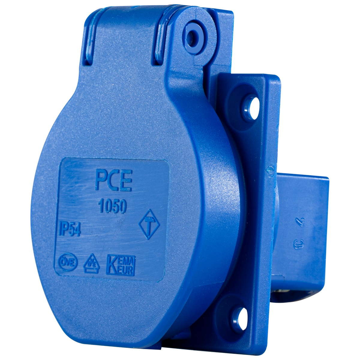 REV Schutzkontakt Einbau-Steckdose IP54 Klappdeckel Blau 16A 250V 0510005555