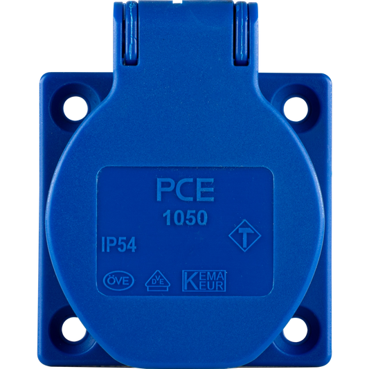 REV Schutzkontakt Einbau-Steckdose IP54 Klappdeckel Blau 16A 250V 0510005555
