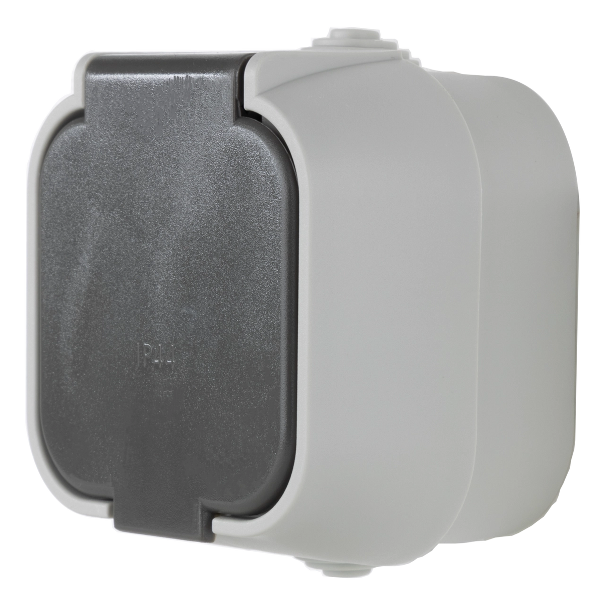 REV Aufputz Steckdose IP44 Grau Feuchtraum Außen Klappdeckel 16A 0510216777