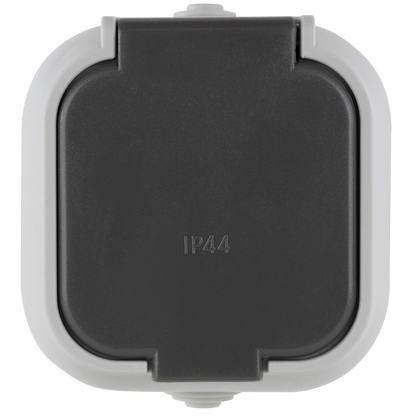 REV Aufputz Steckdose IP44 Grau Feuchtraum Außen Klappdeckel 16A 0510216777