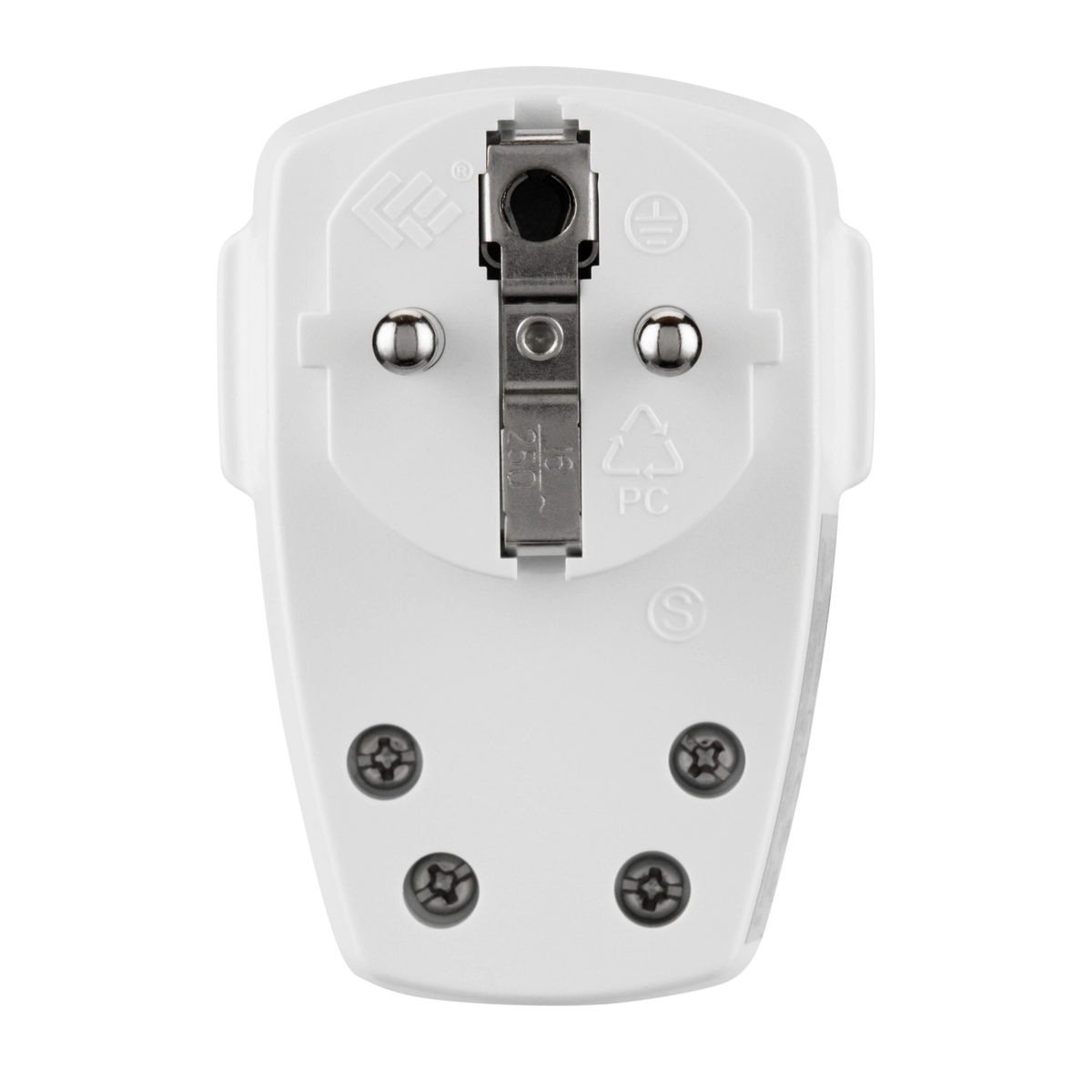 REV 0512100777 Winkelstecker, Stecker mit Schalter o. Kabel, max. 3680W, weiss