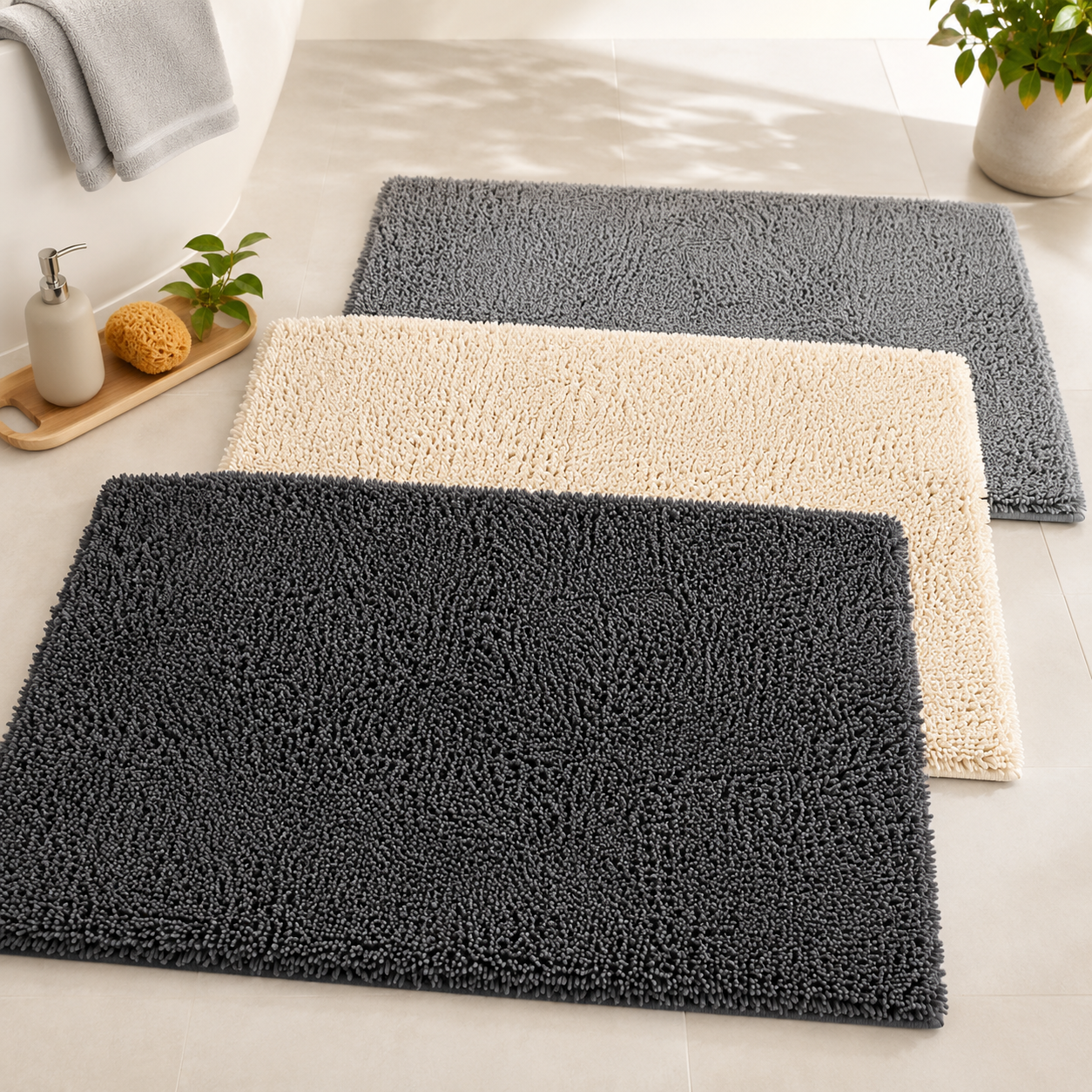 Novitesse Badematte 60x100 cm rutschhemmend weich Badteppich