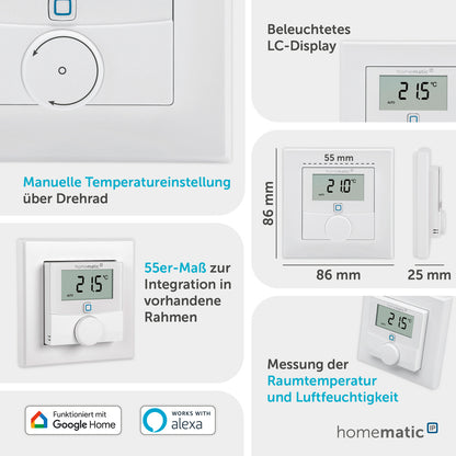 Homematic IP HmIP-WTH-2 Wandthermostat Luftfeuchtigkeit 143159