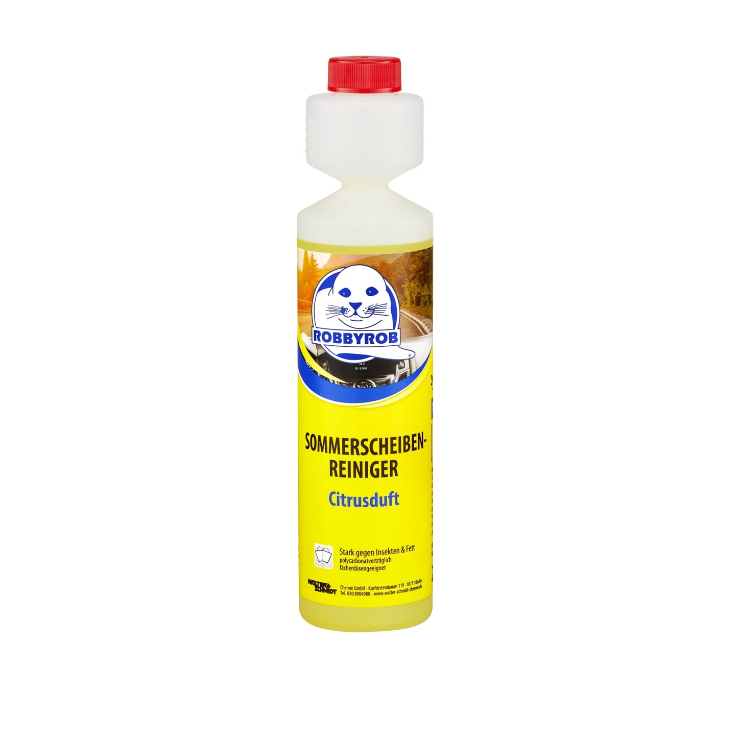ROBBYROB Scheibenreiniger Konzentrat, Citrus – 250 ml Dosierflasche