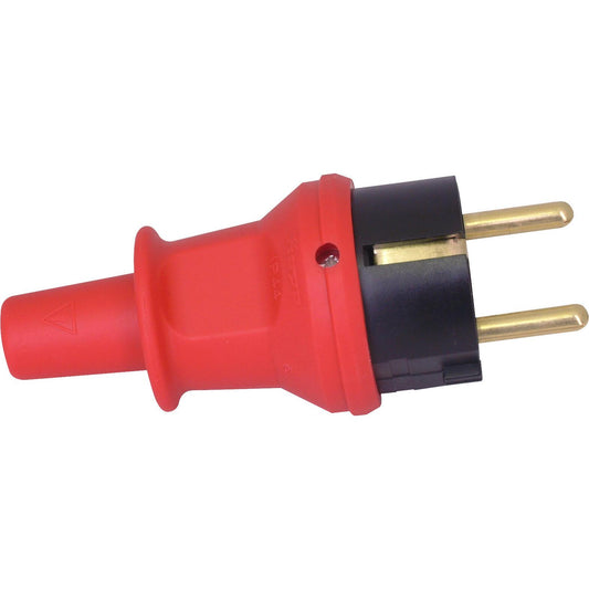 Kopp Schutzkontakt Stecker Rot IP44 16A 250V Schuko Knickschutz 173012004