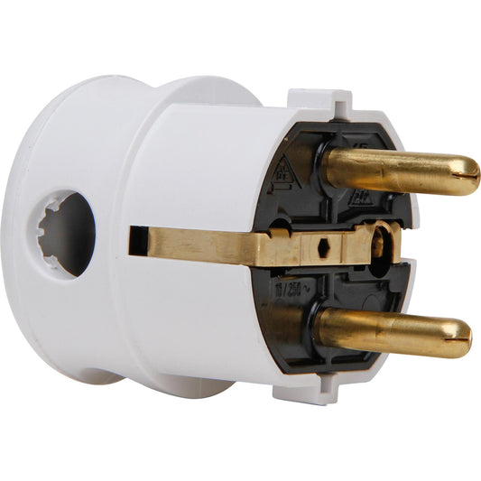 Kopp Schutzkontakt Flächenstecker Weiß 2-pol 10/16A 250V 178501006