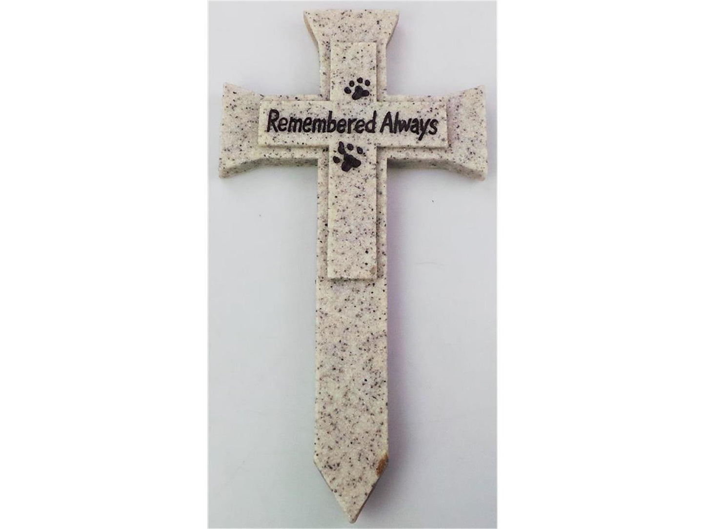 Vivid Arts Remembered Always Pet Memorial Cross Grey by Vivid Arts