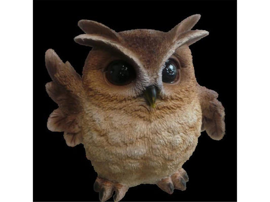 Vivid Arts Dekofigur Winkende Eulen-Motiv, groß, Braun