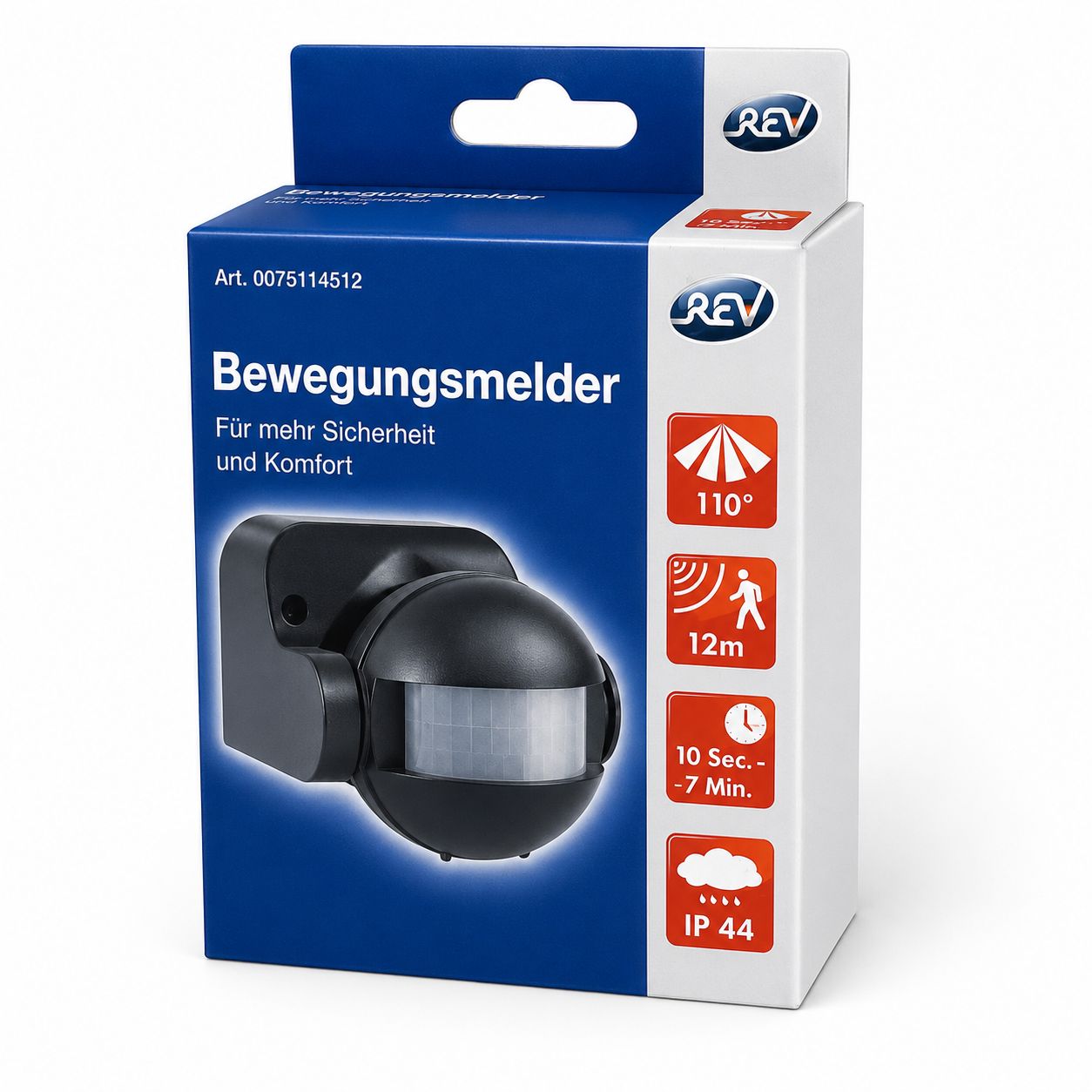 REV Ritter 0075114512 Bewegungsmelder AP-STA 110°, schwarz