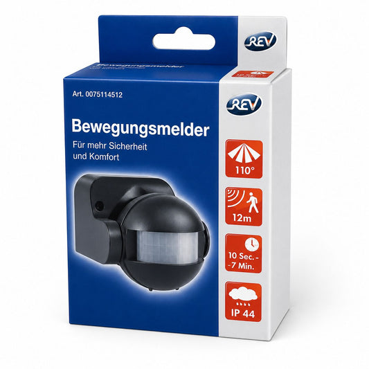 REV Ritter 0075114512 Bewegungsmelder AP-STA 110°, schwarz