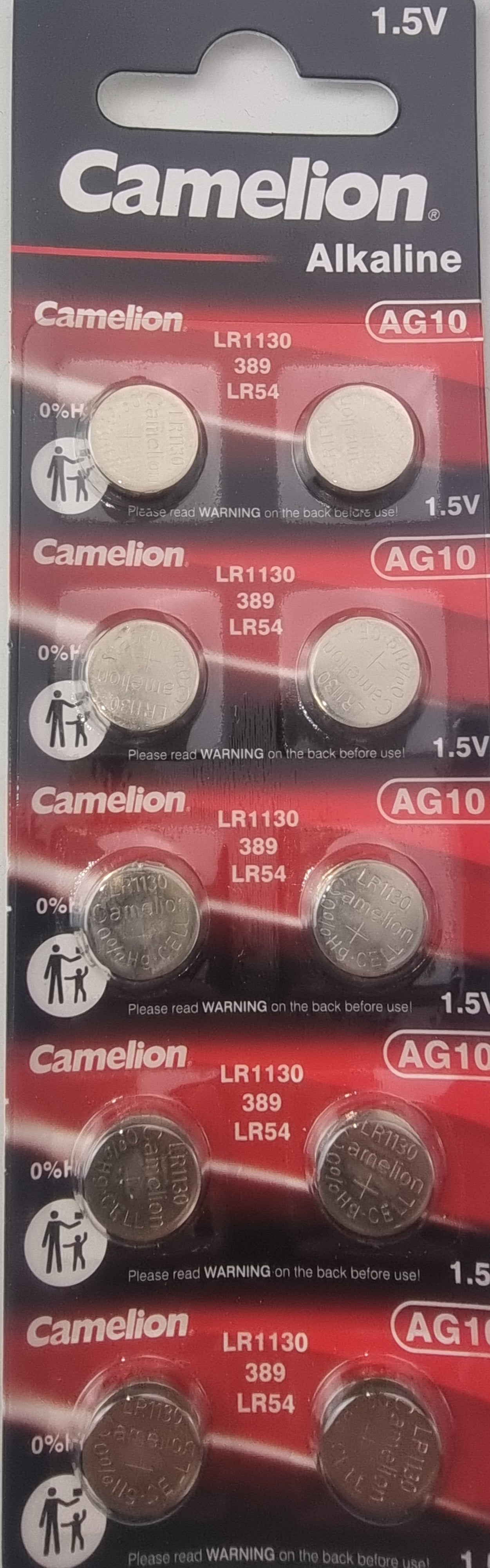 Camelion Alkaline Batterie AG10 LR1130 LR 54 389  1.5V  10X