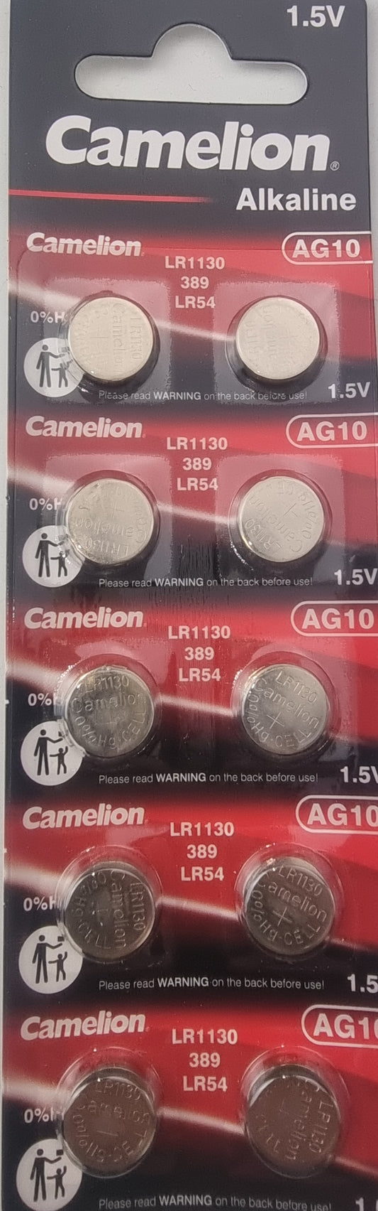 Camelion Alkaline Batterie AG10 LR1130 LR 54 389  1.5V  10X