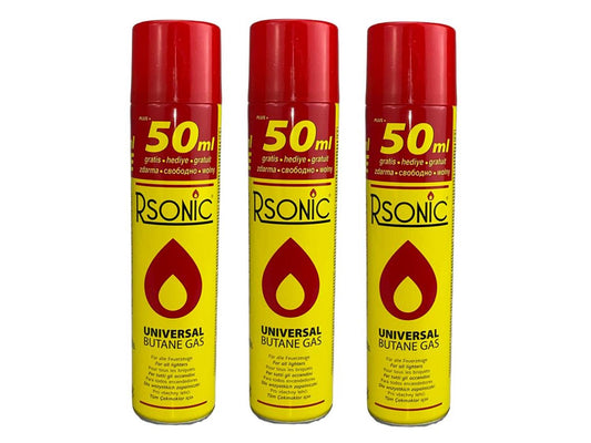 Rsonic Universal Feuerzeuggas Nachfüllgas Feuerzeug Gas 3x300ml