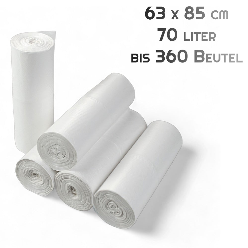 Müllbeutel  HDPE-H 70 Liter weiß 63x85cm