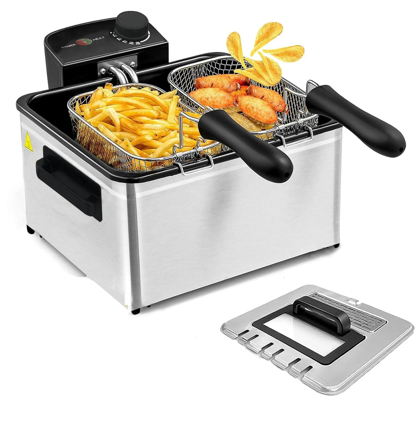 Ambiano XL Kaltzonen-Fritteuse 5L 2000W Edelstahl mit 3 Frittierkörben