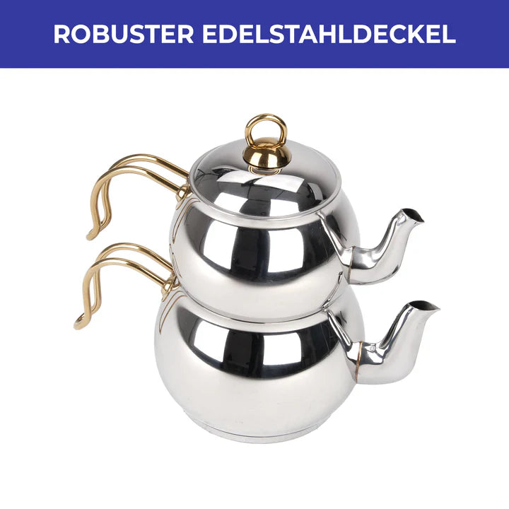 Teekanne Set – 304 Edelstah 18/10l | Induktionsgeeignet | Spülmaschinenfest BONERA
