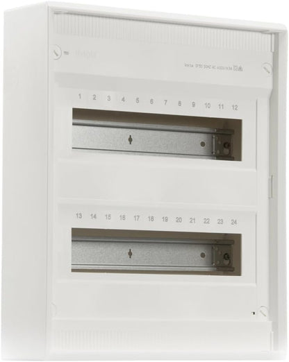 hager Kleinverteiler Aufputz IP30 ohne Tür 2-reihig Weiß VA24CN