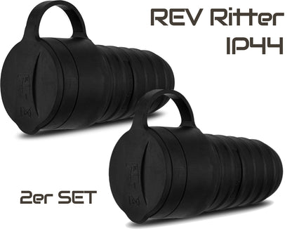 REV Ritter Kupplung Gummi mit Deckel, schwarz 2er SET