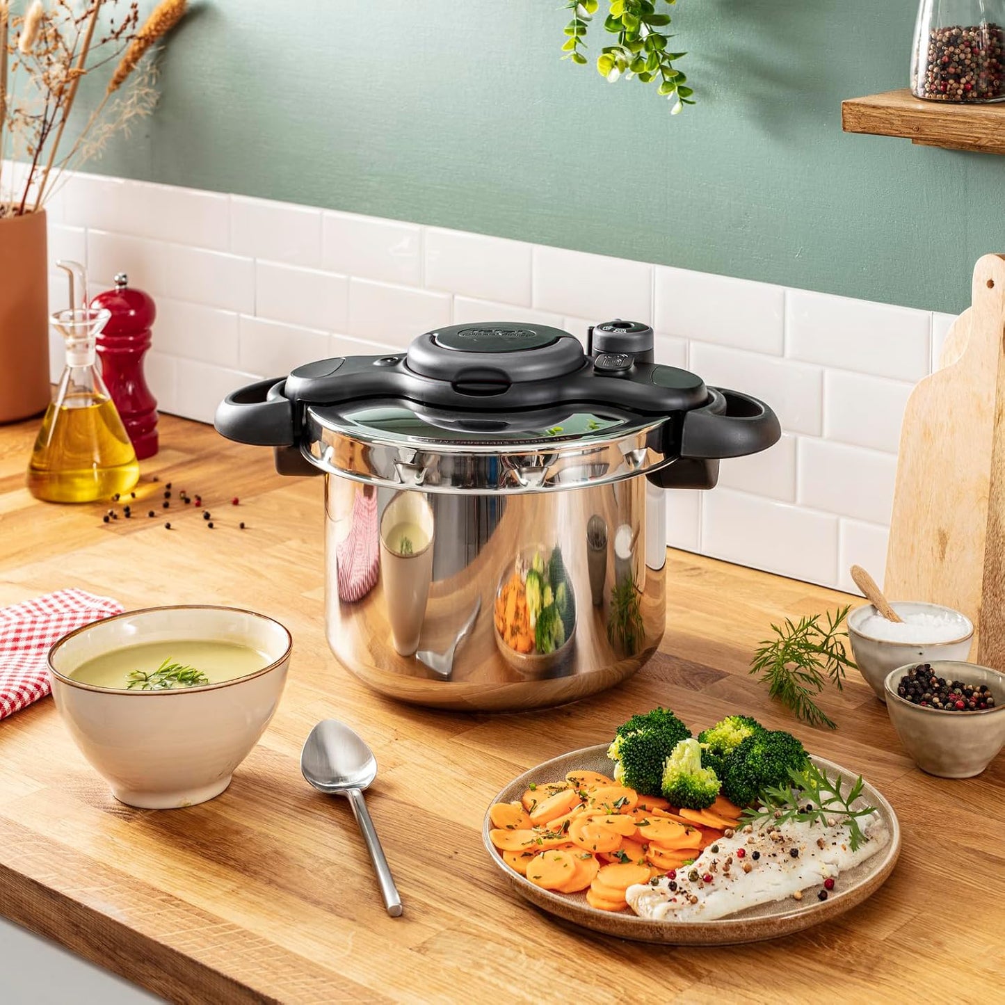Tefal Clipso Minut Easy Schnellkochtopf, Edelstahl,  24 cm 7,5 LITTER