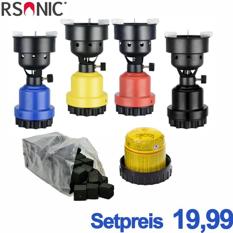 Rsonic Gaskocher inkl. 1 kg Kohle & 1 Gaskartusche 190gr