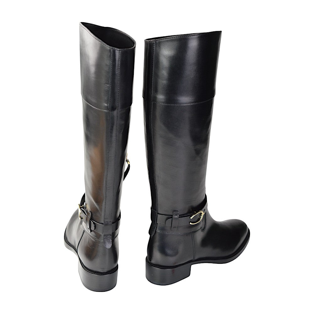 Sartore Parma Nero Bolet, Damen Langschaftstiefel Schwarz