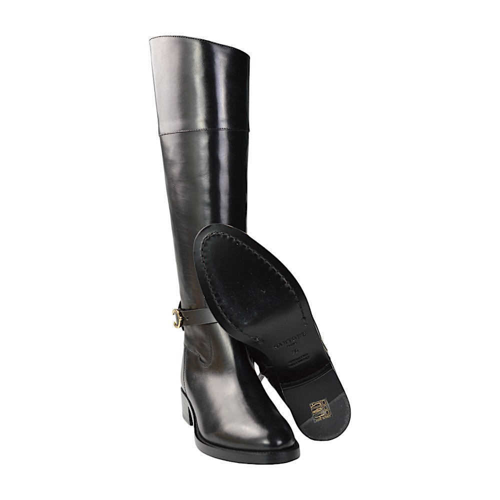 Sartore Parma Nero Bolet, Damen Langschaftstiefel Schwarz