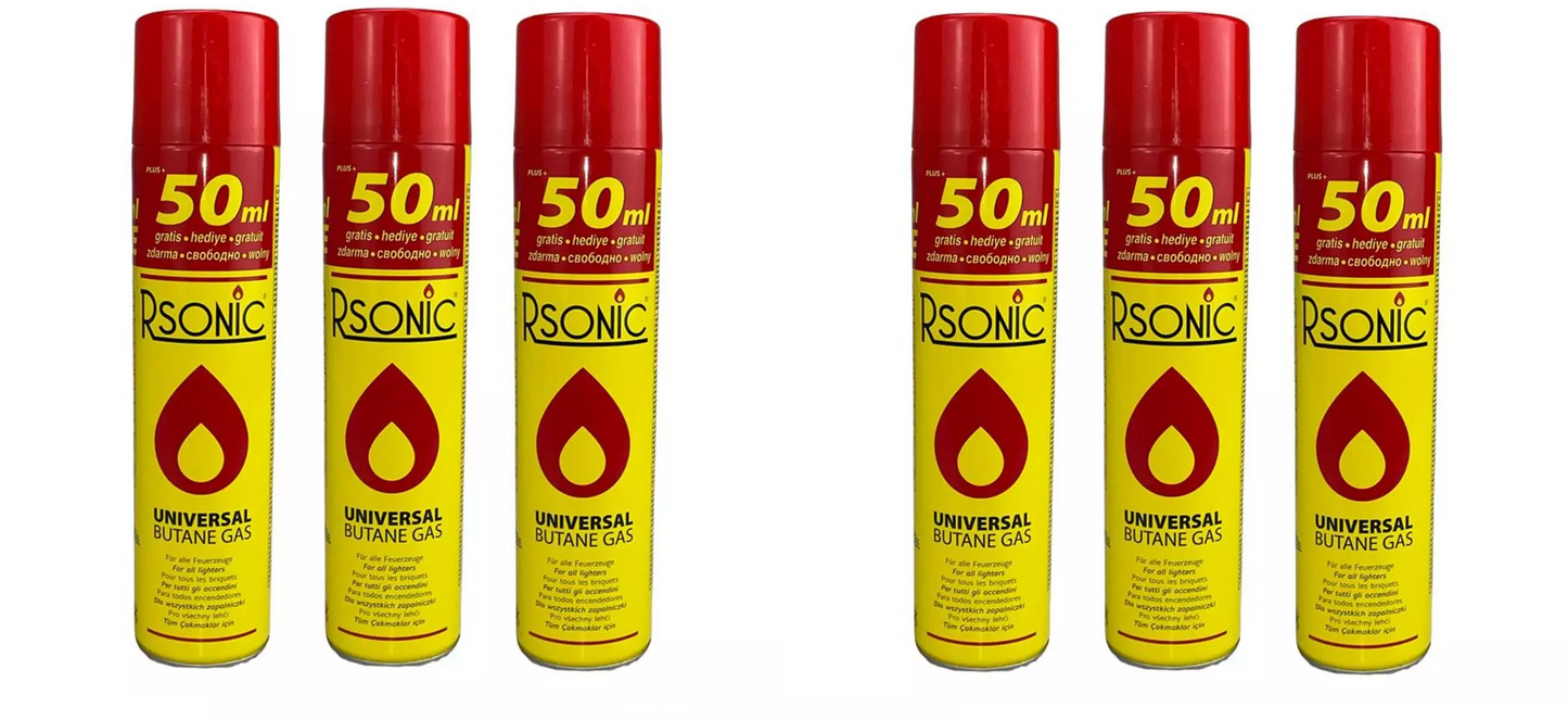 Rsonic Universal Feuerzeuggas Nachfüllgas Feuerzeug Gas6x300ml