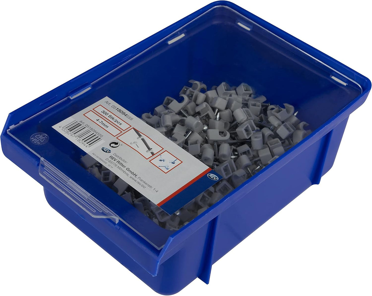 REV Ritter Nagelschellen 4-7 mm 300 Stück Box, grau