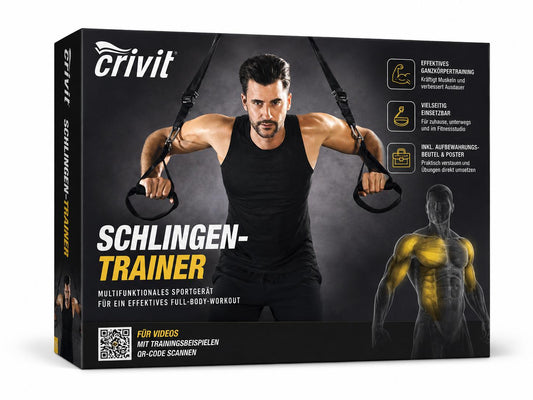 Schlingentrainer Profi Multifunktionales Sportgerät-Fitness-Full-Body-Schwarz