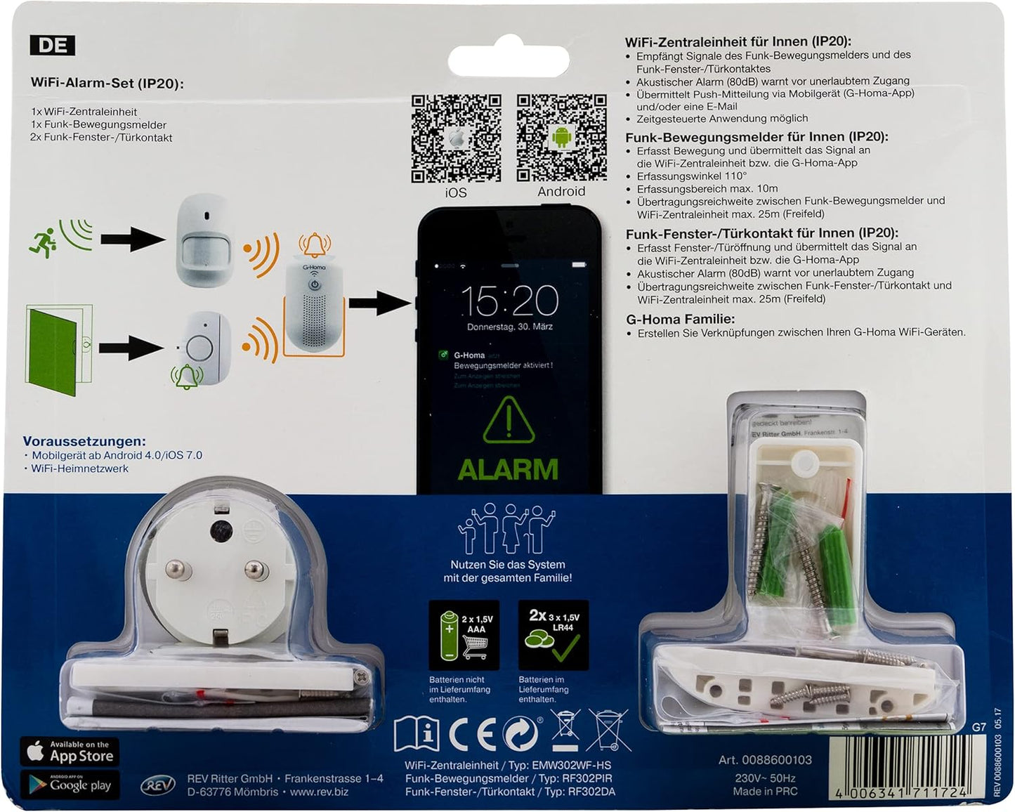 Rev Ritter, G-Homa WiFi-Alarm-Set