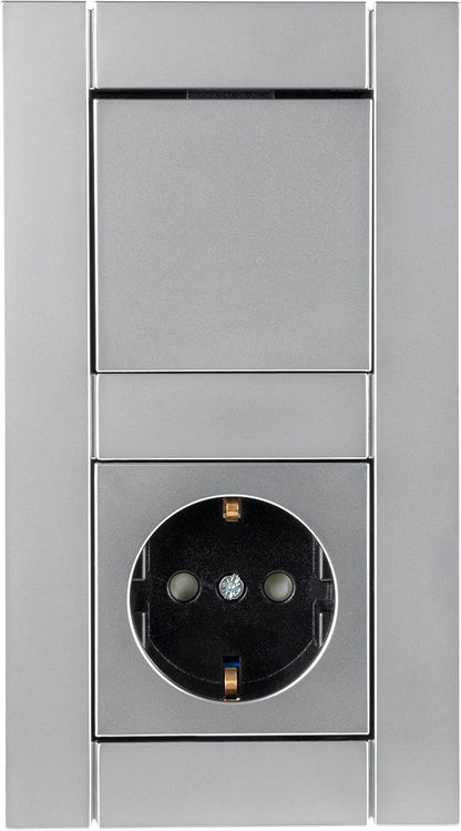 REV Optima, Abdeckung für Aus-Wechselschalter, Kreuzschalter, Taster,  metall