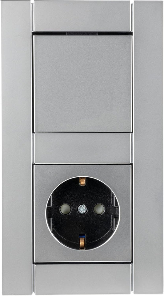 REV Optima, Abdeckung für Aus-Wechselschalter, Kreuzschalter, Taster,  metall