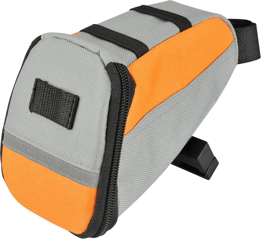 Fischer Satteltasche, Orange/Grau, Klicksystem!