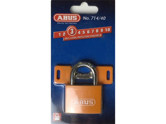 ABUS Vorhängeschloss 714/40 Orange Aluminium mit Kunststoffmantel