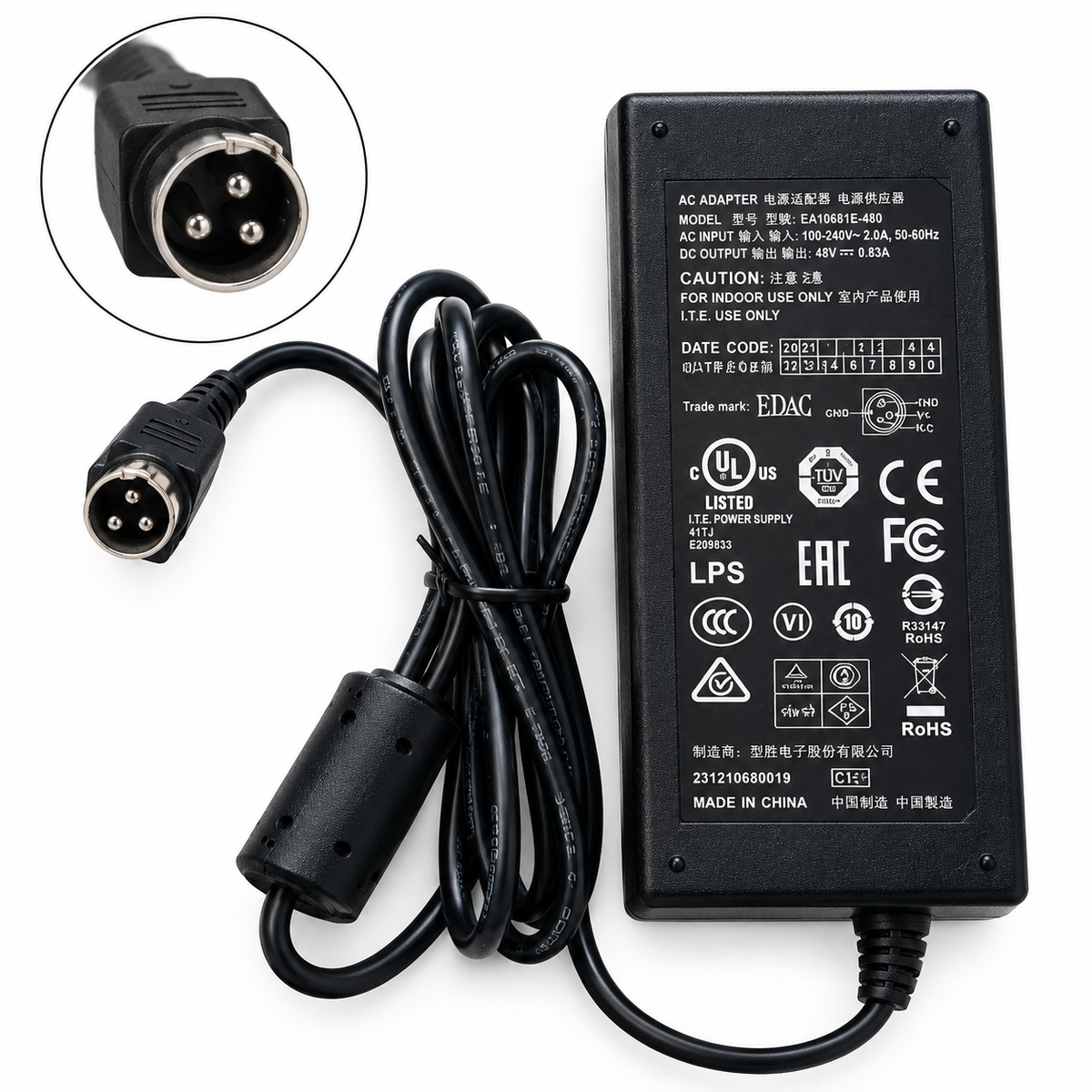 EDAC EA10681E-480 Netzteil 48V 0,83A 40W AC/DC Adapter